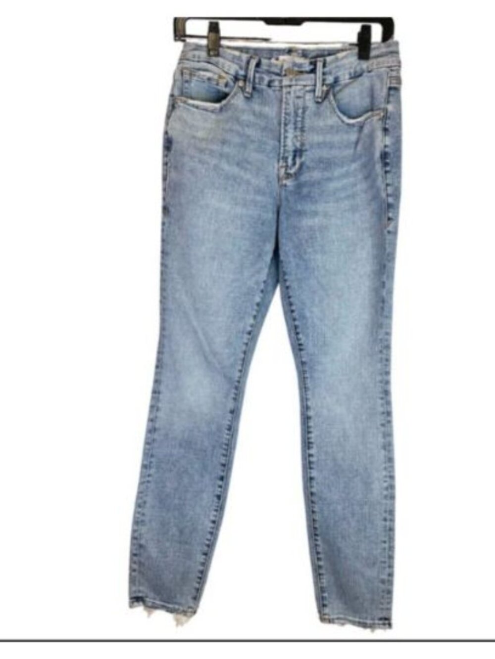 Good American Good Legs Raw Hem Gap Proof Jeans Womens 8/29 Blue664 Wash Sculpt